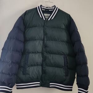 Levi's Green and Navy Puffer Bomber Jacket